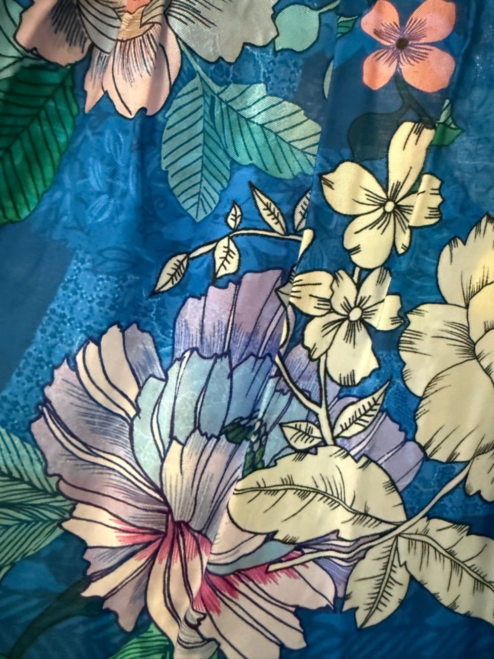 Johnny Was Blue Floral Ruffled Swim Coverup - Picture 8 of 11
